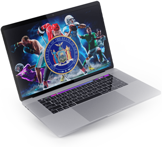 Computadora con apuestas deportivas en USA, desde Nueva York.