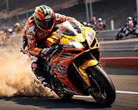 Apuestas a deportes de motor en una carrera de MotoGP.